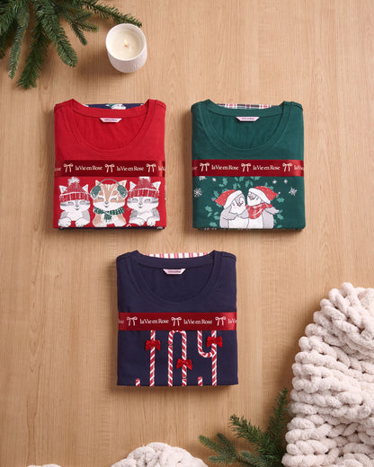 La Vie en Rose_Candy Cane Stripe_Candy Cane Print Cotton Pj Set_40400087_P10533_06