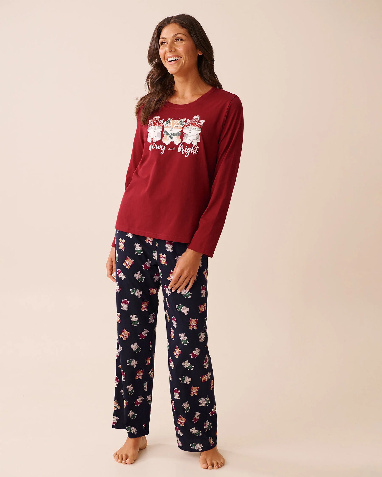 La Vie en Rose_Evening Blue Cat_Kitten Print Cotton Pj Set_40400087_P40492_03
