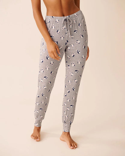 La Vie en Rose_Comfy Grey Mix Penguin_Penguin Print Long Sleeve Pj Set_40400088_P00460_05