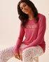 La Vie en Rose_Snow White Carmine Ditsy_Red Floral Print Long Sleeve Pj Set_40400088_P10534_01
