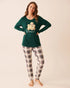 La Vie en Rose_Snow White Green Plaid_Dog Print Long Sleeve Pj Set_40400088_P10535_01