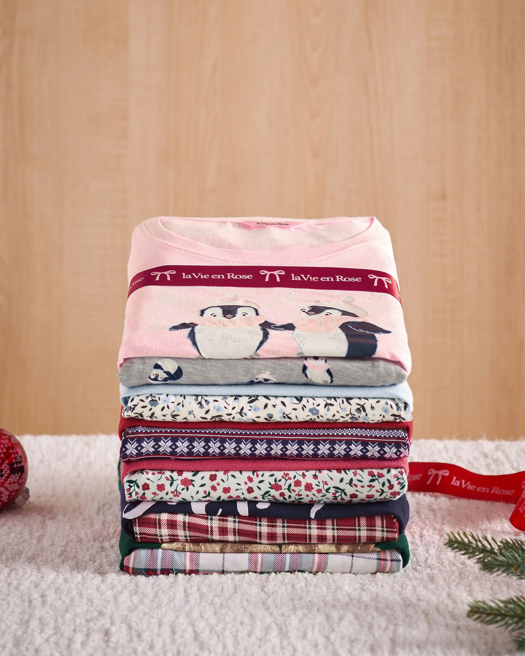 La Vie en Rose_Snow White Green Plaid_Dog Print Long Sleeve Pj Set_40400088_P10535_08