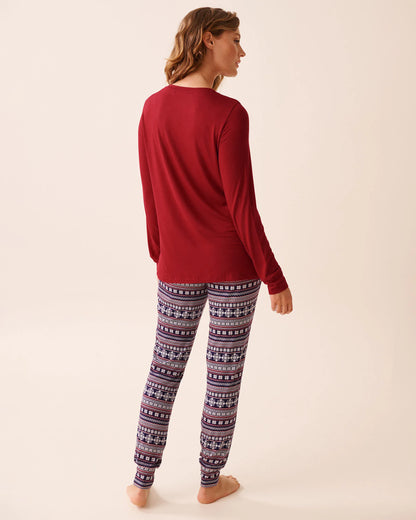 La Vie en Rose_Evening Blue Savvy Nordic_Polar Bear Print Long Sleeve Pj Set_40400088_P40494_02