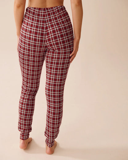 La Vie en Rose_Savvy Red Tiny Plaid_Gingerbread Print Long Sleeve Pj Set_40400088_P60408_08