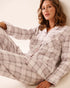 La Vie en Rose_Quiet Gray Plaid_Grey Plaid Flannel Pj Set_40400089_P00461_01