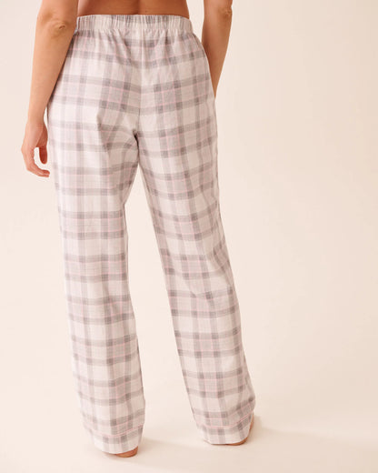 La Vie en Rose_Quiet Gray Plaid_Grey Plaid Flannel Pj Set_40400089_P00461_05