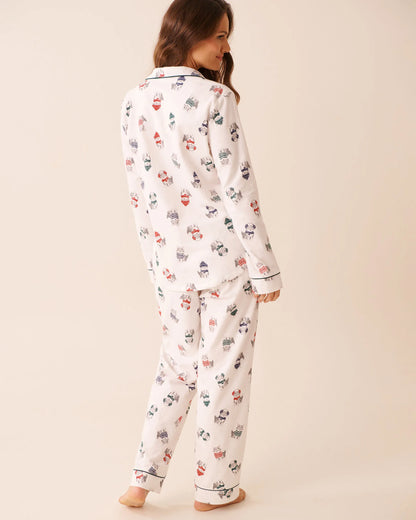 La Vie en Rose_Snow White Cat_Cat Print Flannel Pj Set_40400089_P10537_02