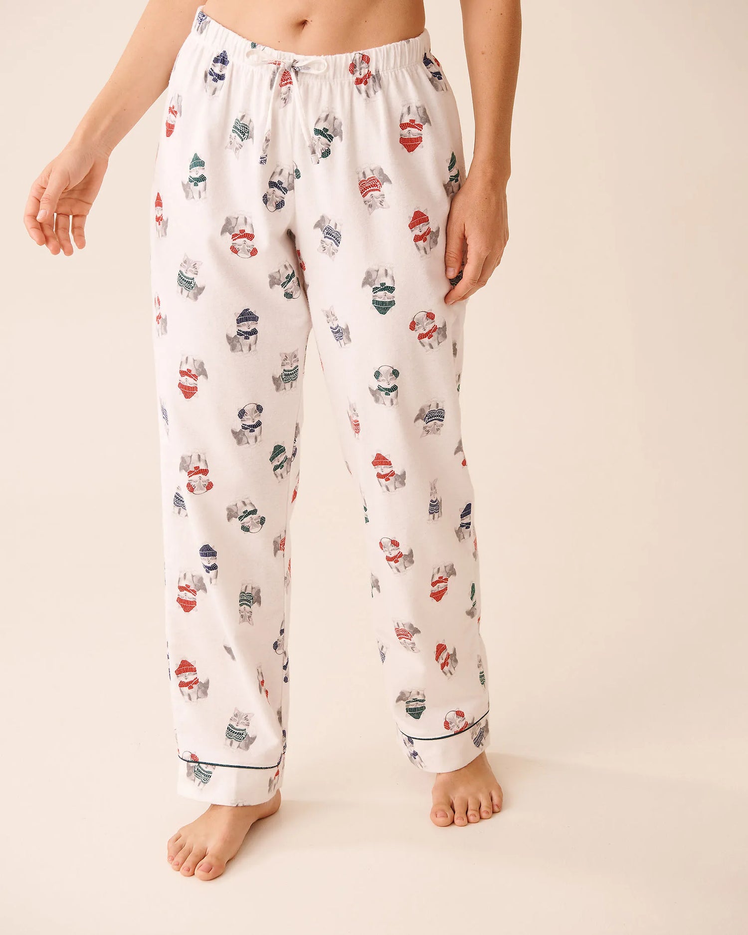 La Vie en Rose_Snow White Cat_Cat Print Flannel Pj Set_40400089_P10537_04