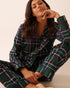 La Vie en Rose_Botanical Green Plaid_Green Plaid Flannel Pj Set_40400089_P30141_01