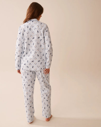La Vie en Rose_Cashmere Blue Penguin_Penguin Print Flannel Pj Set_40400089_P40495_03
