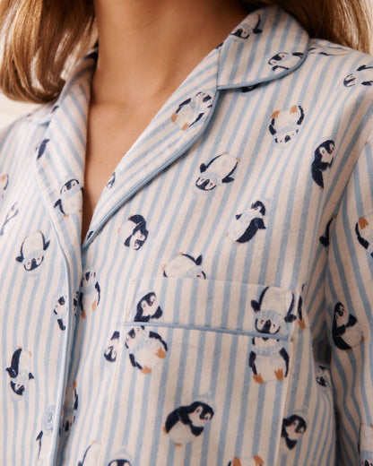 La Vie en Rose_Cashmere Blue Penguin_Penguin Print Flannel Pj Set_40400089_P40495_04