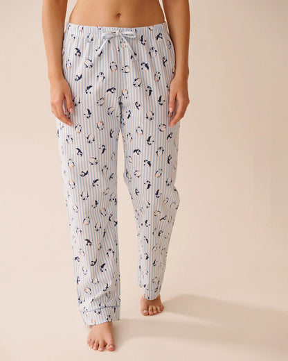 La Vie en Rose_Cashmere Blue Penguin_Penguin Print Flannel Pj Set_40400089_P40495_05