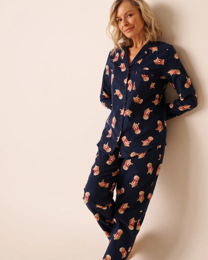 La Vie en Rose_Evening Blue Dogs_Dog Print Flannel Pj Set_40400089_P40497_01