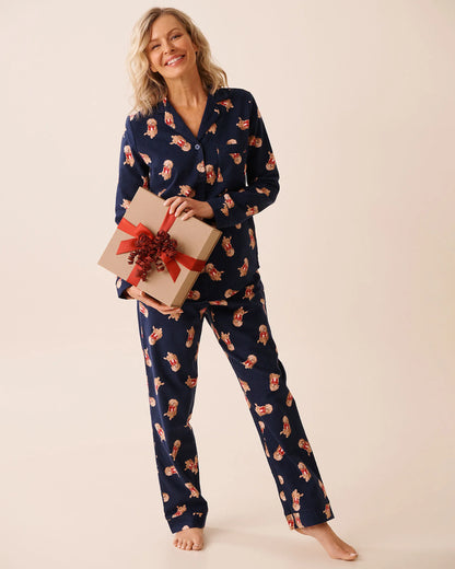 La Vie en Rose_Evening Blue Dogs_Dog Print Flannel Pj Set_40400089_P40497_02