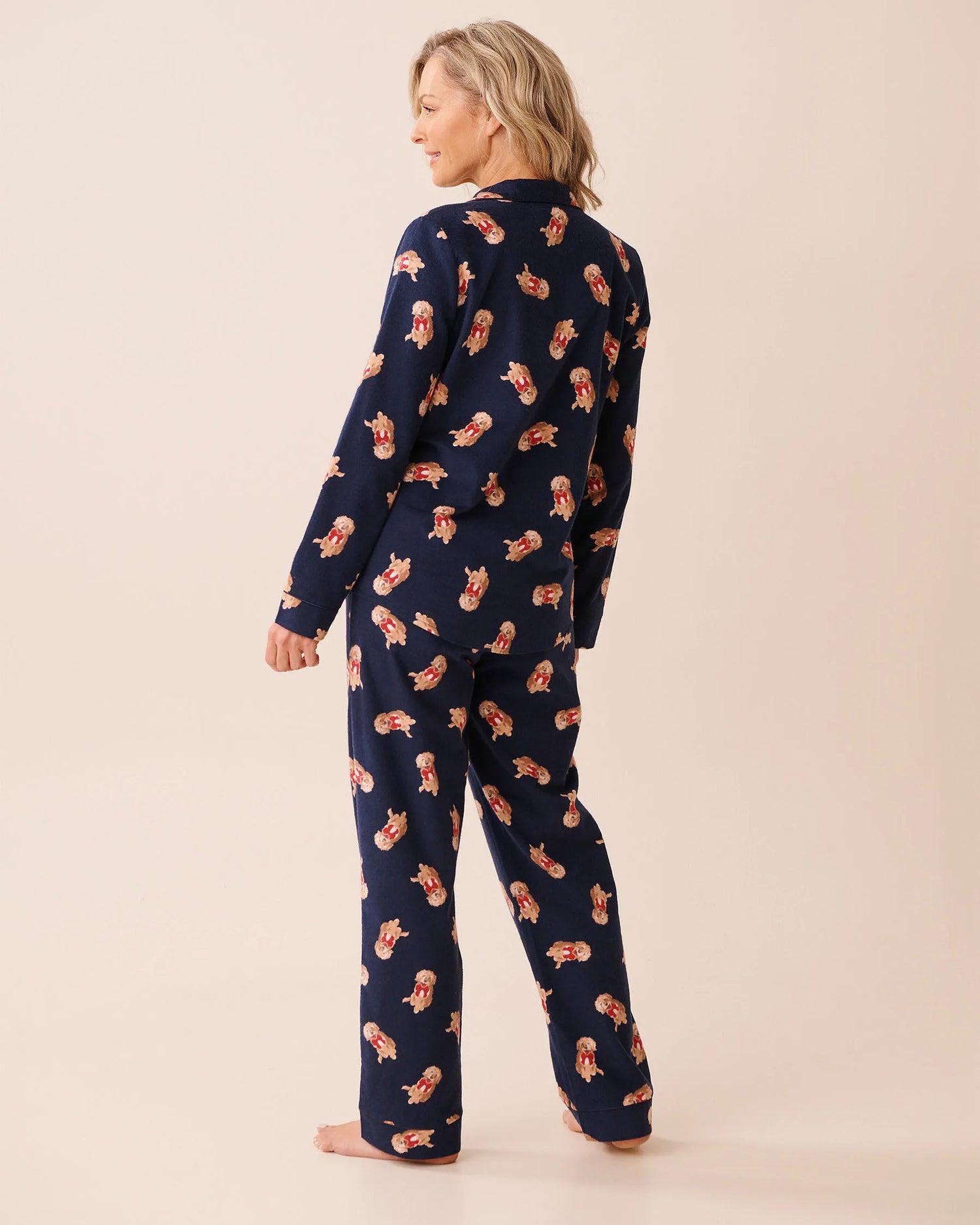 La Vie en Rose_Evening Blue Dogs_Dog Print Flannel Pj Set_40400089_P40497_03
