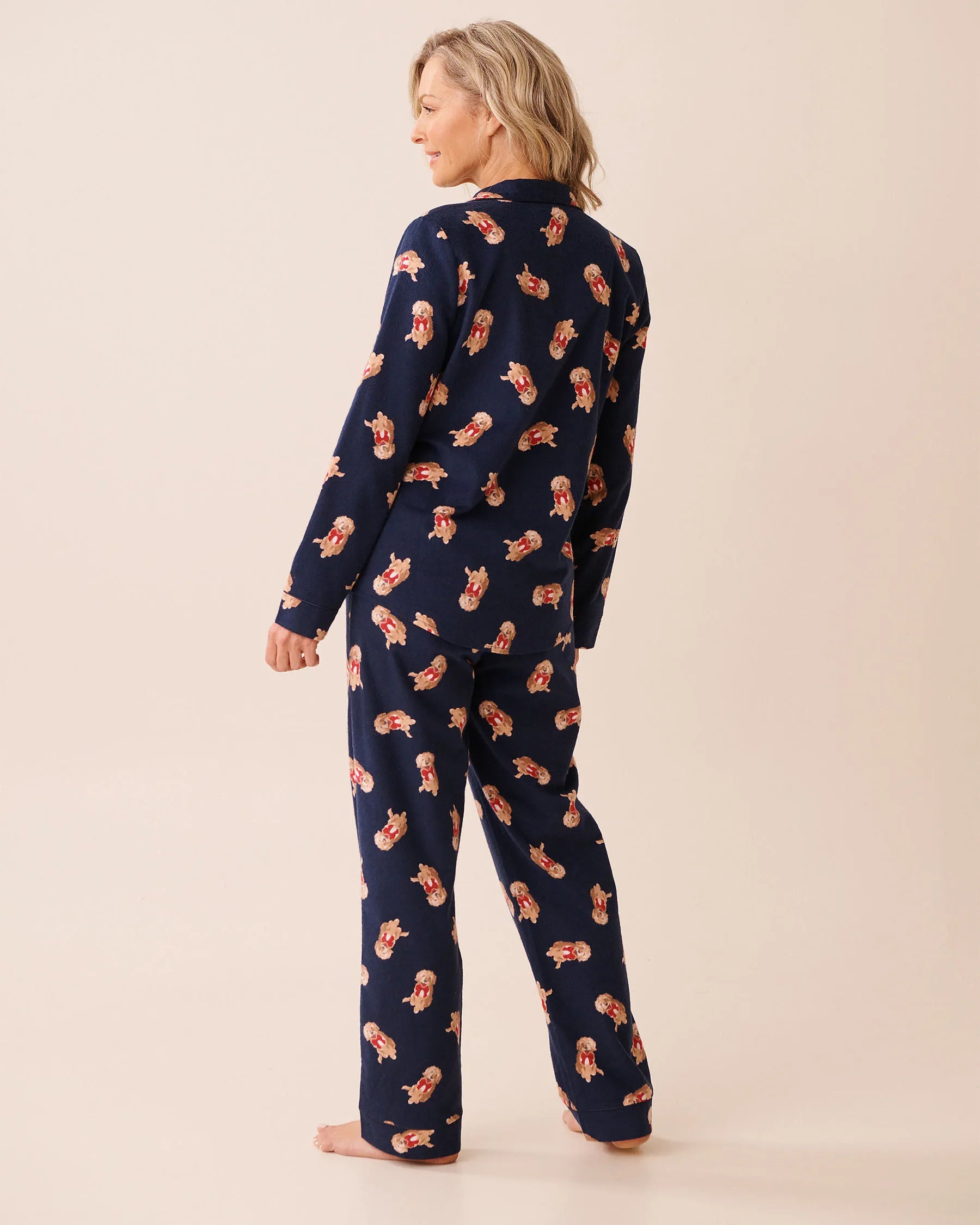 La Vie en Rose_Evening Blue Dogs_Dog Print Flannel Pj Set_40400089_P40497_03