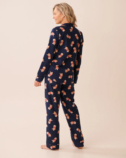La Vie en Rose_Evening Blue Dogs_Dog Print Flannel Pj Set_40400089_P40497_03