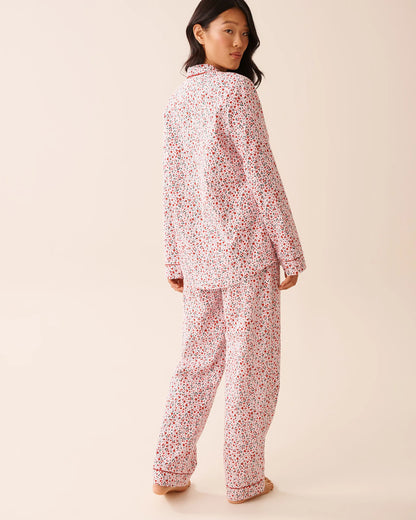 La Vie en Rose_Cherry Blossom Ditsy_Red Floral Print Flannel Pj Set_40400089_P60410_02