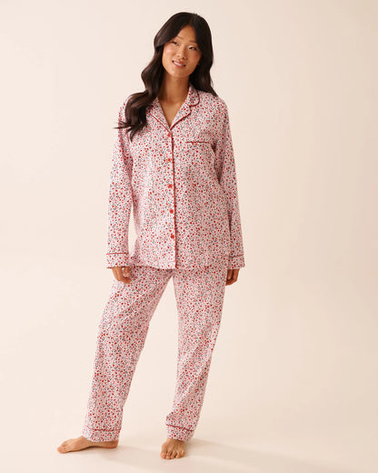 La Vie en Rose_Cherry Blossom Ditsy_Red Floral Print Flannel Pj Set_40400089_P60410_03