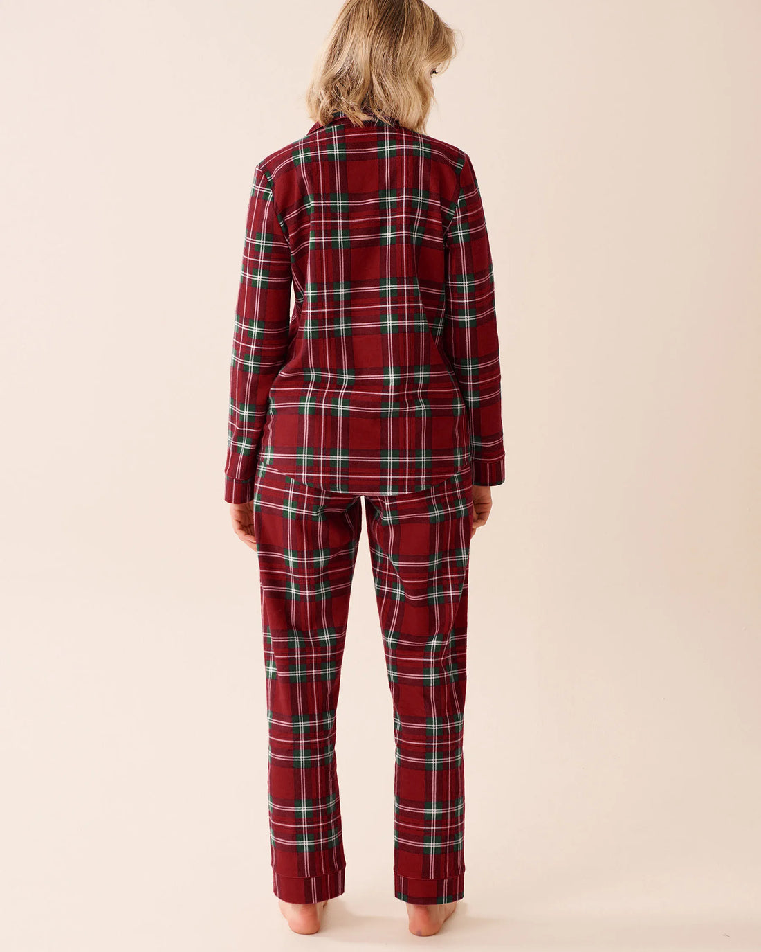 La Vie en Rose_Savvy Red Plaid_Red Plaid Flannel Pj Set_40400089_P60411_02
