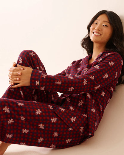 La Vie en Rose_Checkered Gingerbread_Gingerbread Print Flannel Pj Set_40400089_P60412_03