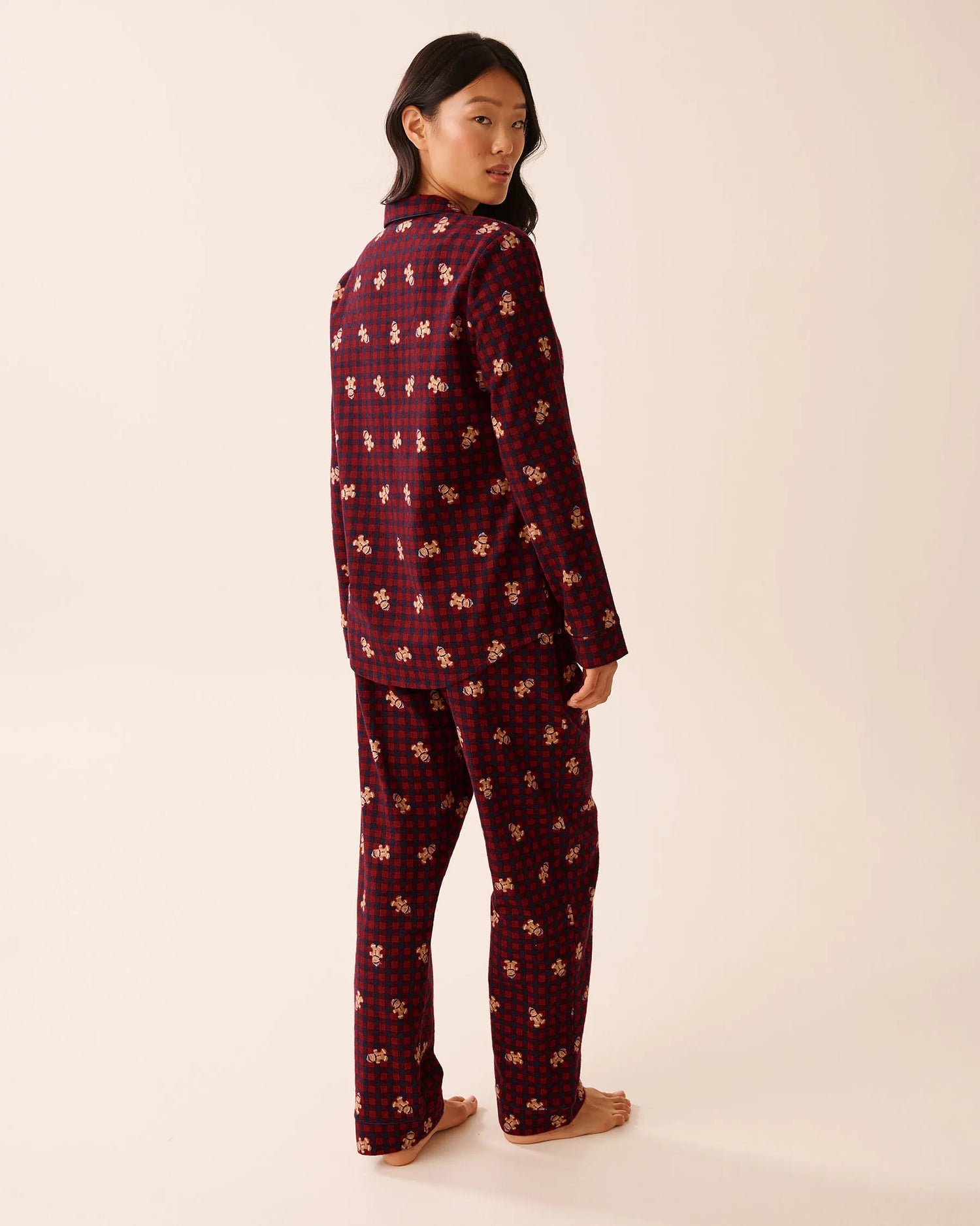 La Vie en Rose_Checkered Gingerbread_Gingerbread Print Flannel Pj Set_40400089_P60412_05