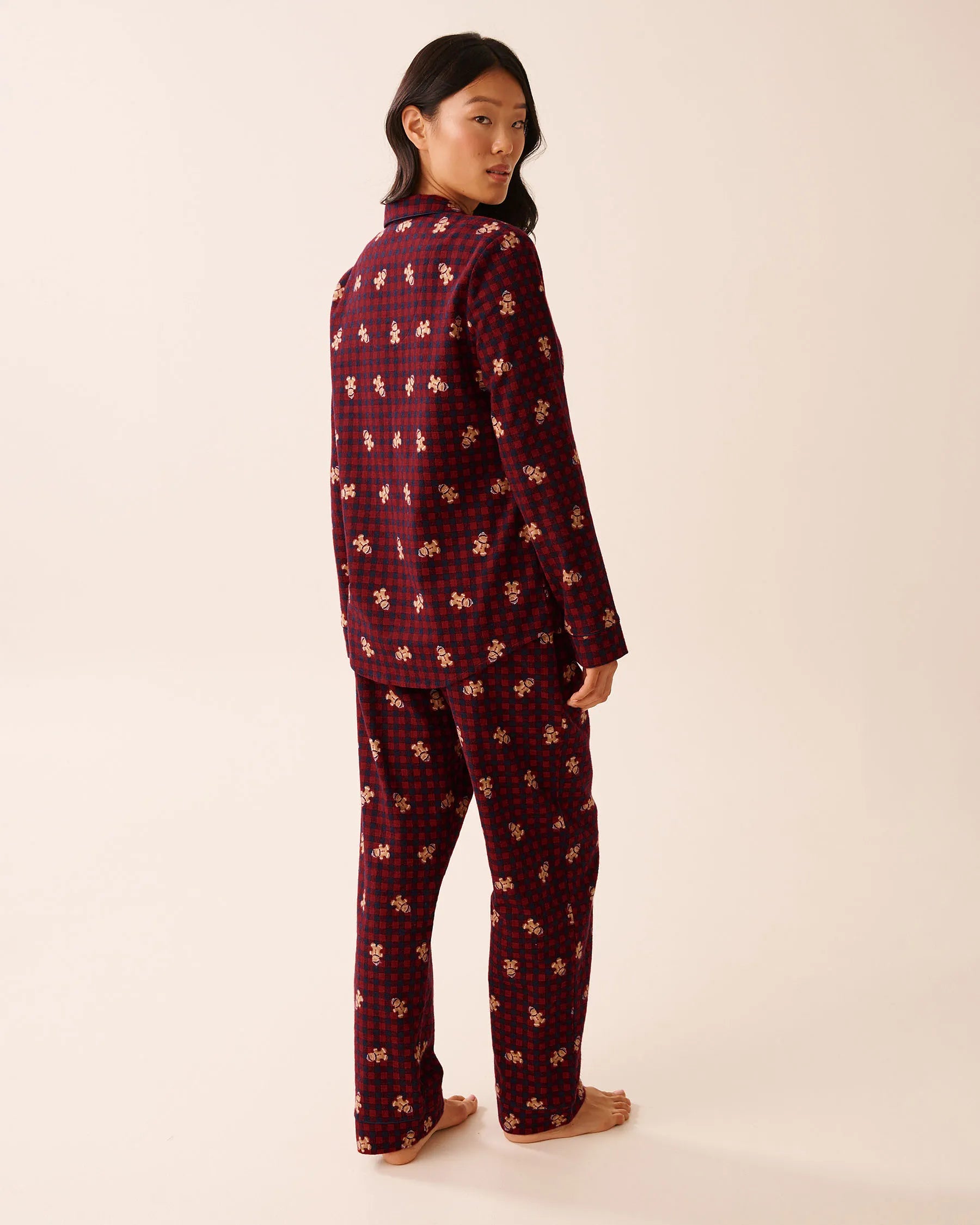 La Vie en Rose_Checkered Gingerbread_Gingerbread Print Flannel Pj Set_40400089_P60412_05