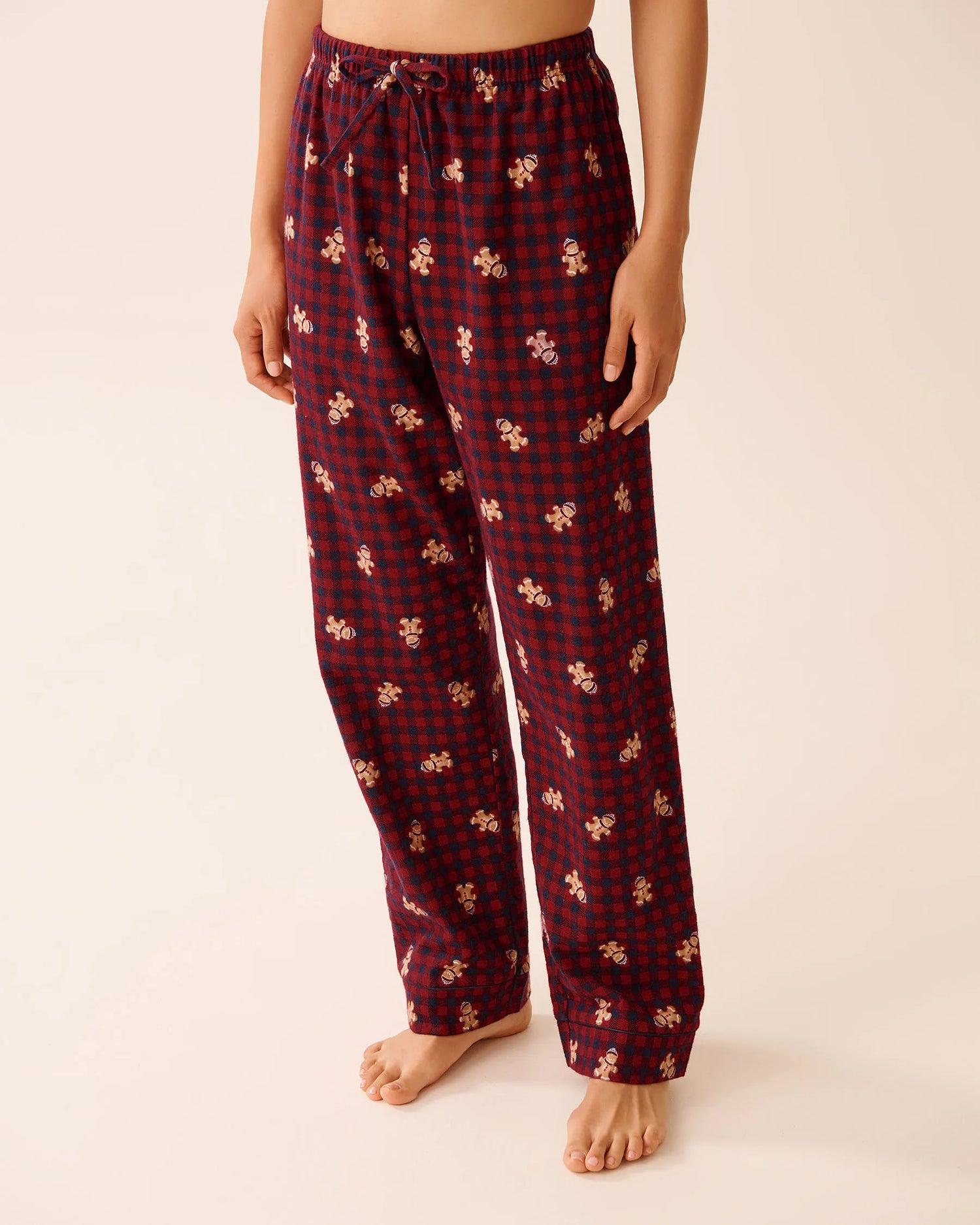 La Vie en Rose_Checkered Gingerbread_Gingerbread Print Flannel Pj Set_40400089_P60412_06