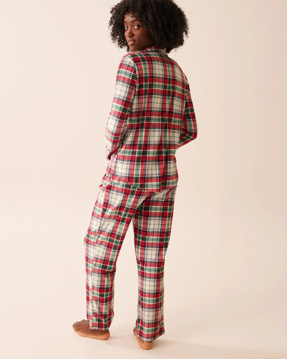 La Vie en Rose_Snow White Savvy Plaid_Red Plaid Microfleece Pj Set_40400090_P10540_03