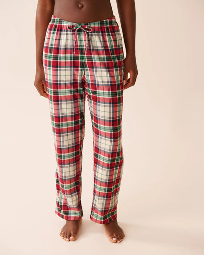 La Vie en Rose_Snow White Savvy Plaid_Red Plaid Microfleece Pj Set_40400090_P10540_04