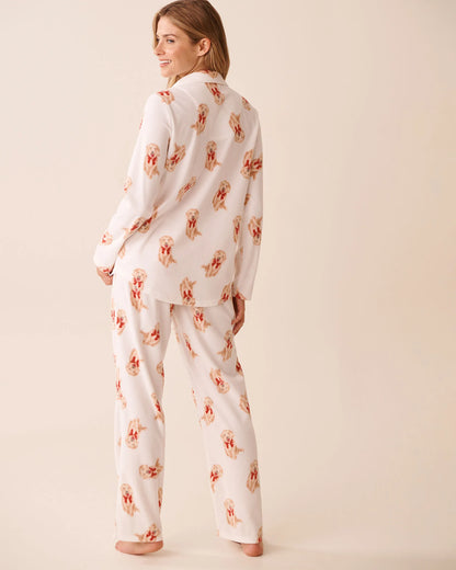 La Vie en Rose_Snow White Dogs_Dog Print Microfleece Pj Set_40400090_P10541_02