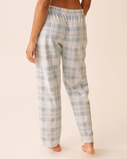 La Vie en Rose_Cashmere Blue Plaid_Blue Plaid Microfleece Pj Set_40400090_P40498_05
