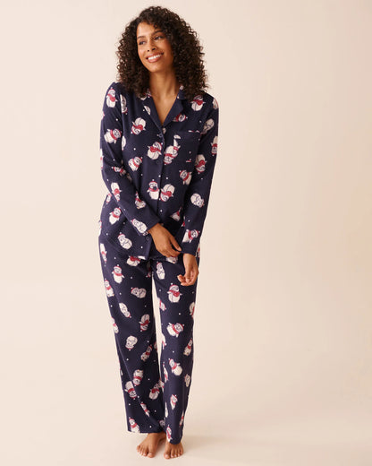 La Vie en Rose_Evening Blue Penguin_Penguin Print Microfleece Pj Set_40400090_P40501_01