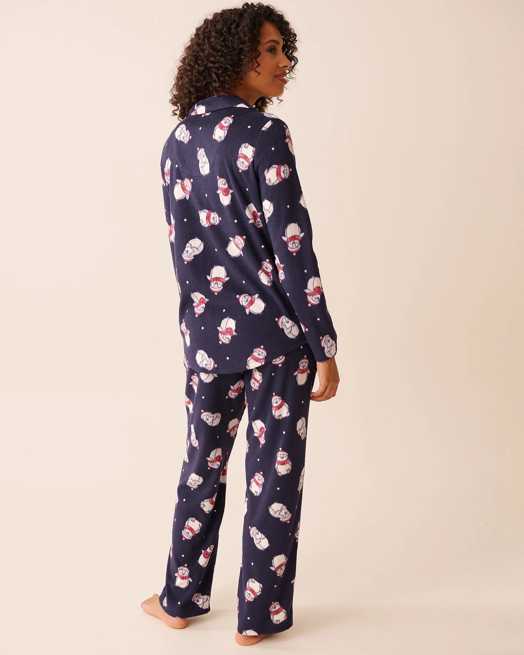 La Vie en Rose_Evening Blue Penguin_Penguin Print Microfleece Pj Set_40400090_P40501_02