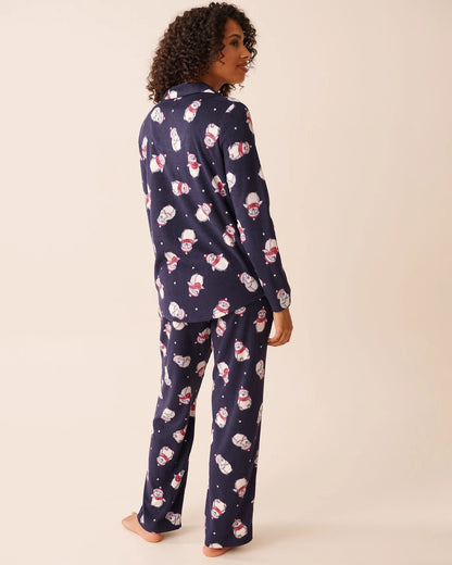 La Vie en Rose_Evening Blue Penguin_Penguin Print Microfleece Pj Set_40400090_P40501_02
