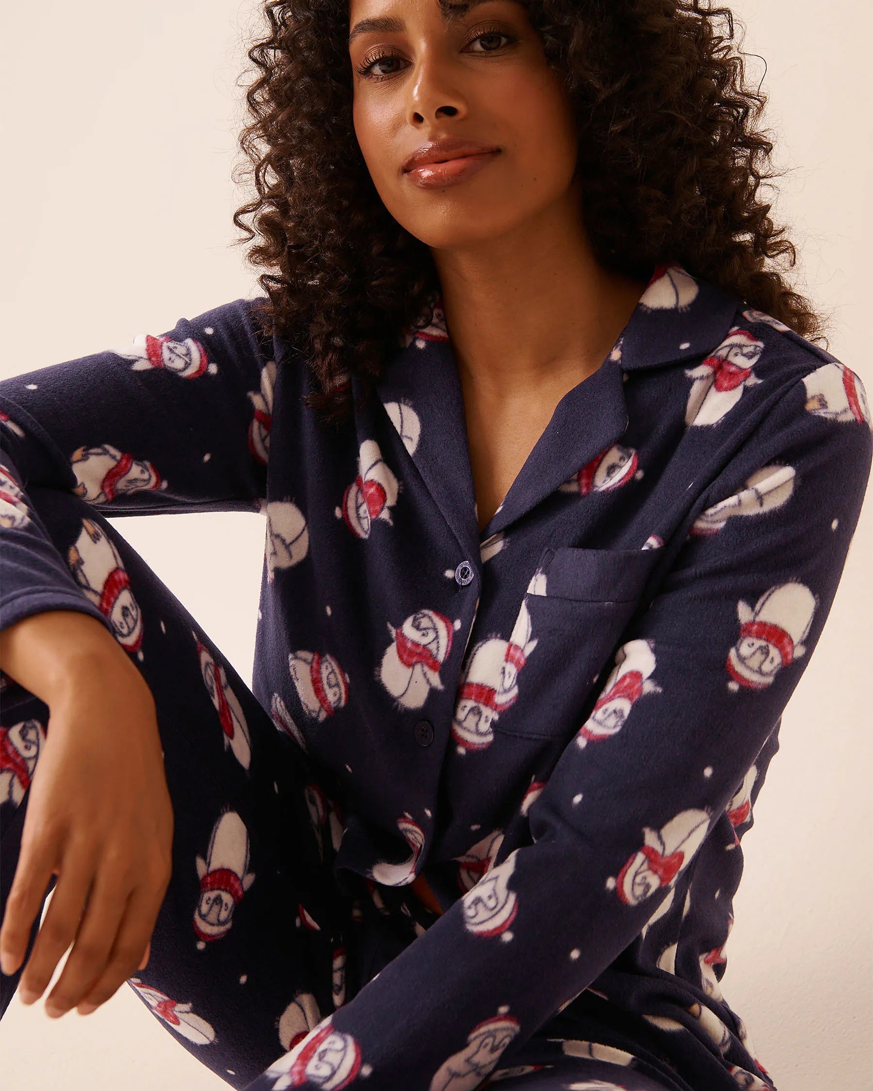 La Vie en Rose_Evening Blue Penguin_Penguin Print Microfleece Pj Set_40400090_P40501_03