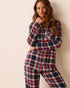 La Vie en Rose_Evening Blue Savvy Plaid_Blue Plaid Microfleece Pj Set_40400090_P40502_03