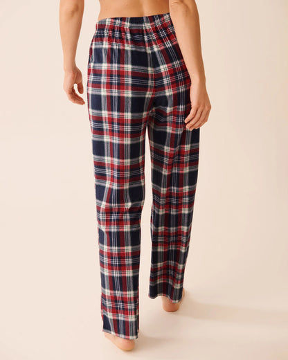 La Vie en Rose_Evening Blue Savvy Plaid_Blue Plaid Microfleece Pj Set_40400090_P40502_05
