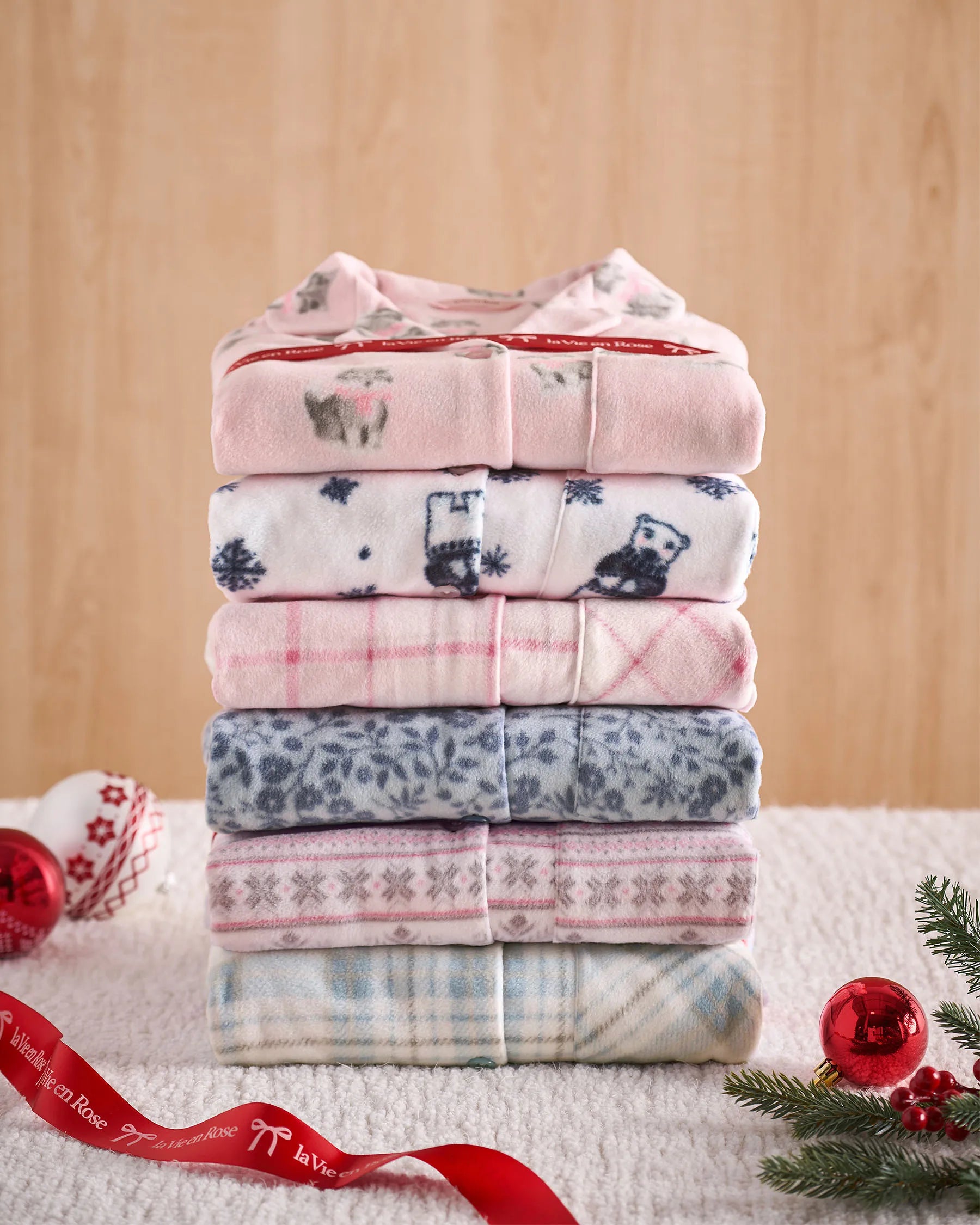 La Vie en Rose_Cherry Blossom Plaid_Pink Plaid Microfleece Pj Set_40400090_P60409_07