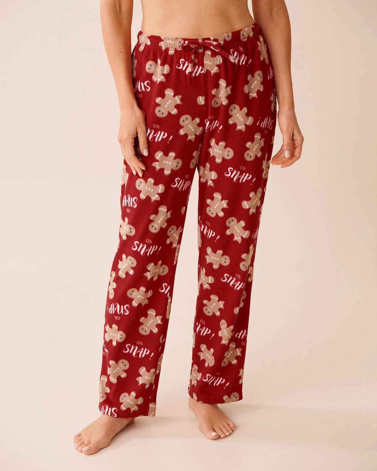 La Vie en Rose_Savvy Red Gingerbread_Gingerbread Print Microfleece Pj Set_40400090_P60415_04