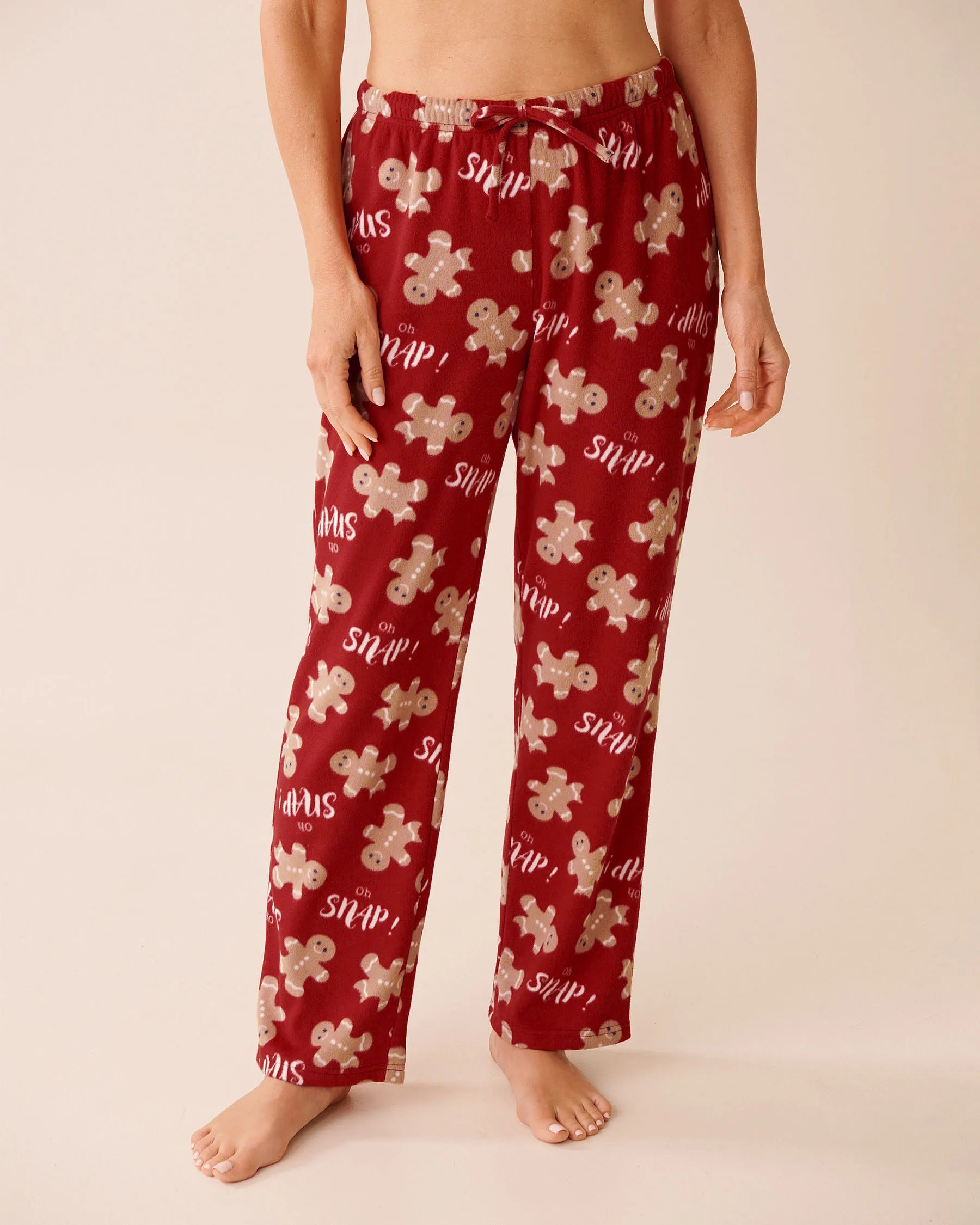 La Vie en Rose_Savvy Red Gingerbread_Gingerbread Print Microfleece Pj Set_40400090_P60415_04