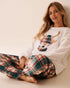 La Vie en Rose_Botanical Garden Beige Plaid_Deer Print Soft Plush Pj Set_40400092_P30135_01