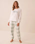 La Vie en Rose Belgium Block Plaid Women Green Plaid Soft Plush Pajama Set SKU: 40400101_P30167 Image 01