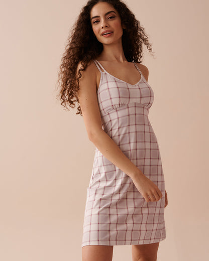 Grey Plaid Super Soft Nightie_40500381_P10423_01