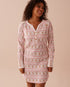 Gingerbread Print Waffle Knit Long Sleeve Sleepshi_40500387_P10453_01