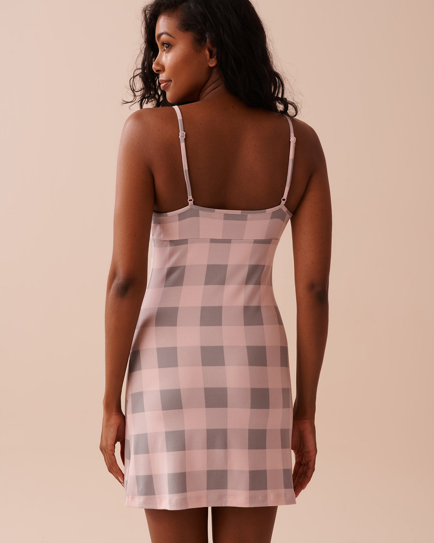 Pink Plaid Super Soft Nightie_40500389_P60297_02