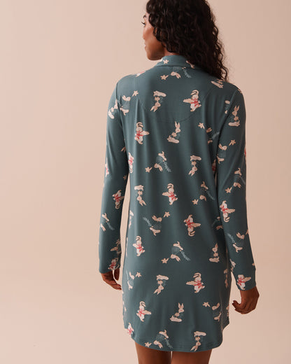 Rabbit Print Super Soft Long Sleeve Sleepshirt_40500396_P40392_04