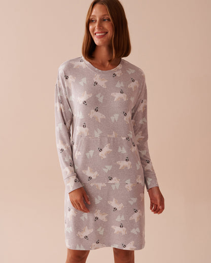 Polar Bear Print Recycled Fibers Sleepshirt_40500398_P00390_01