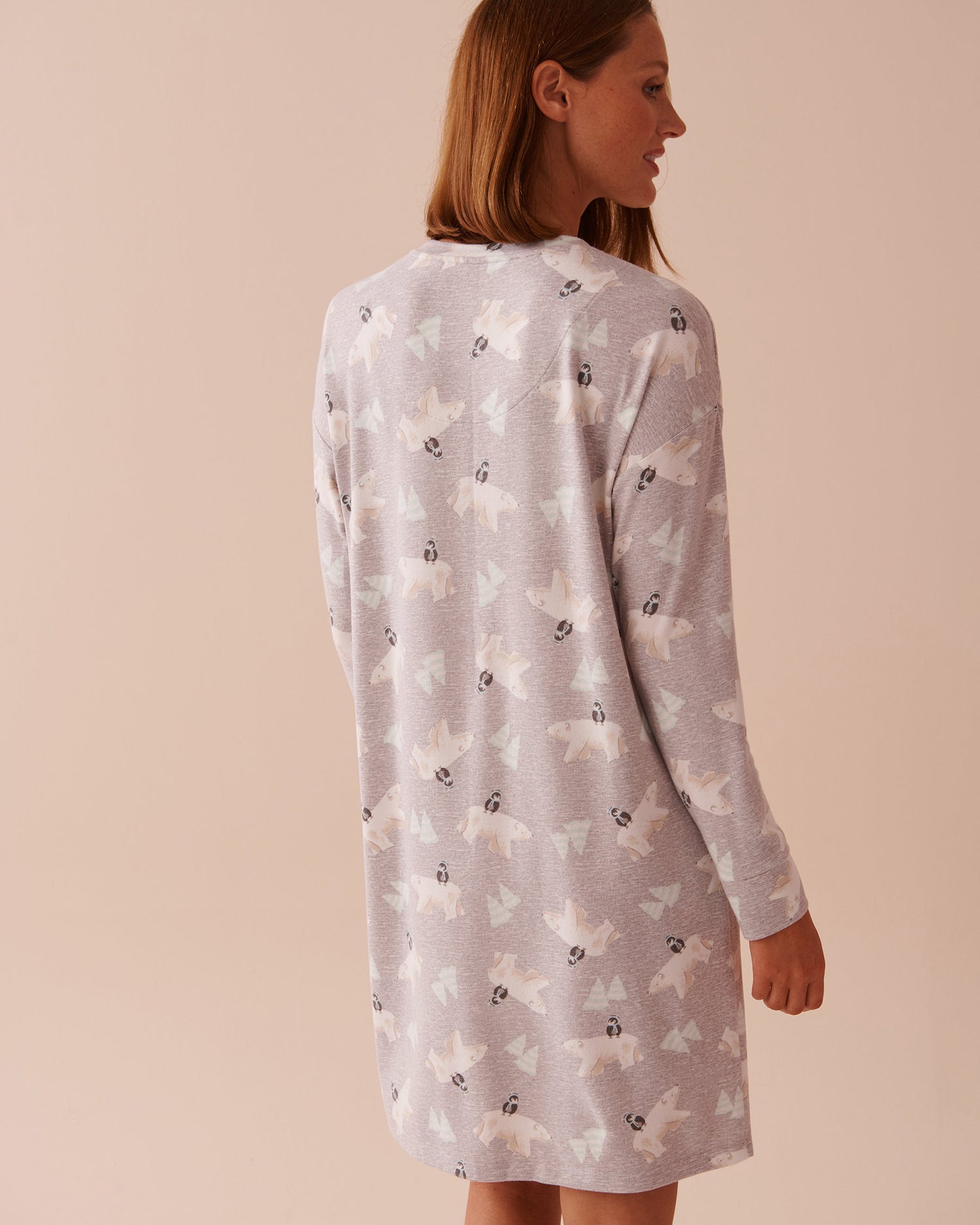 Polar Bear Print Recycled Fibers Sleepshirt_40500398_P00390_02