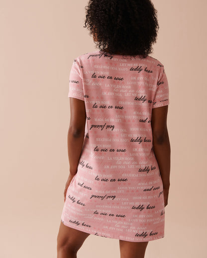La Vie en Rose_Heart and Letter Print Recycled Fibers Sleepshirt_40500401_P60340_02